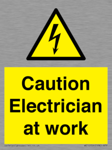 Caution Electrician at work